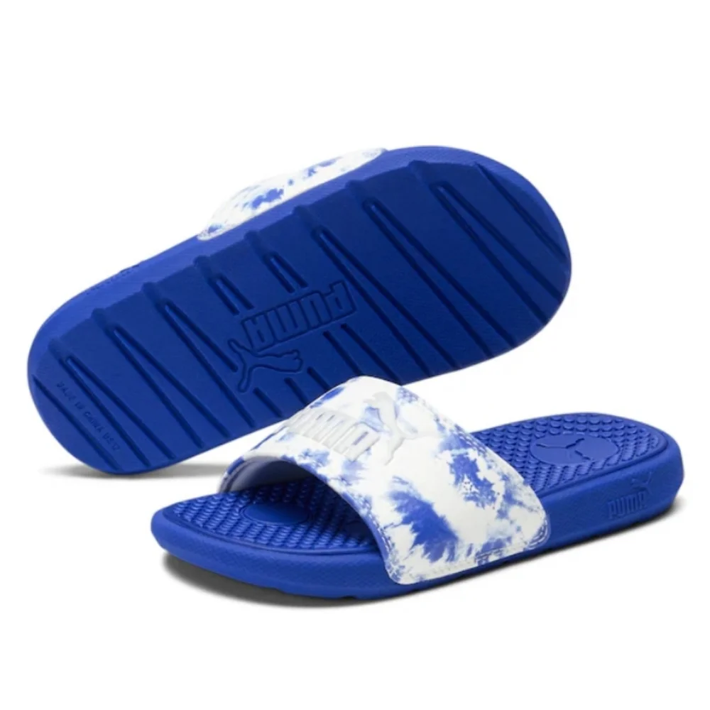NEW Cool Cat Shibori Jr. Slide Sandal Blue Tie Dye Print Puma Kids Size 12
